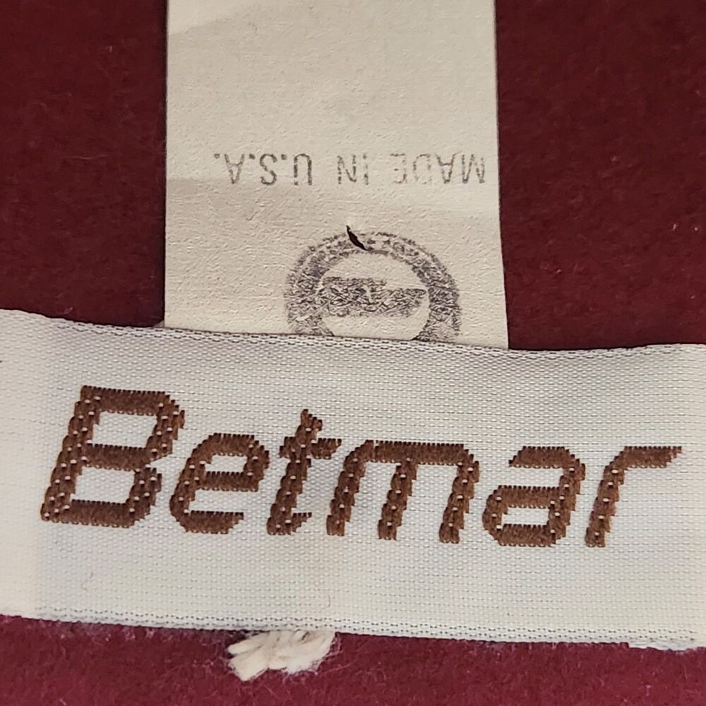 Betmar Hat Womens Burgundy Color 100% Wool - Picture 8 of 14
